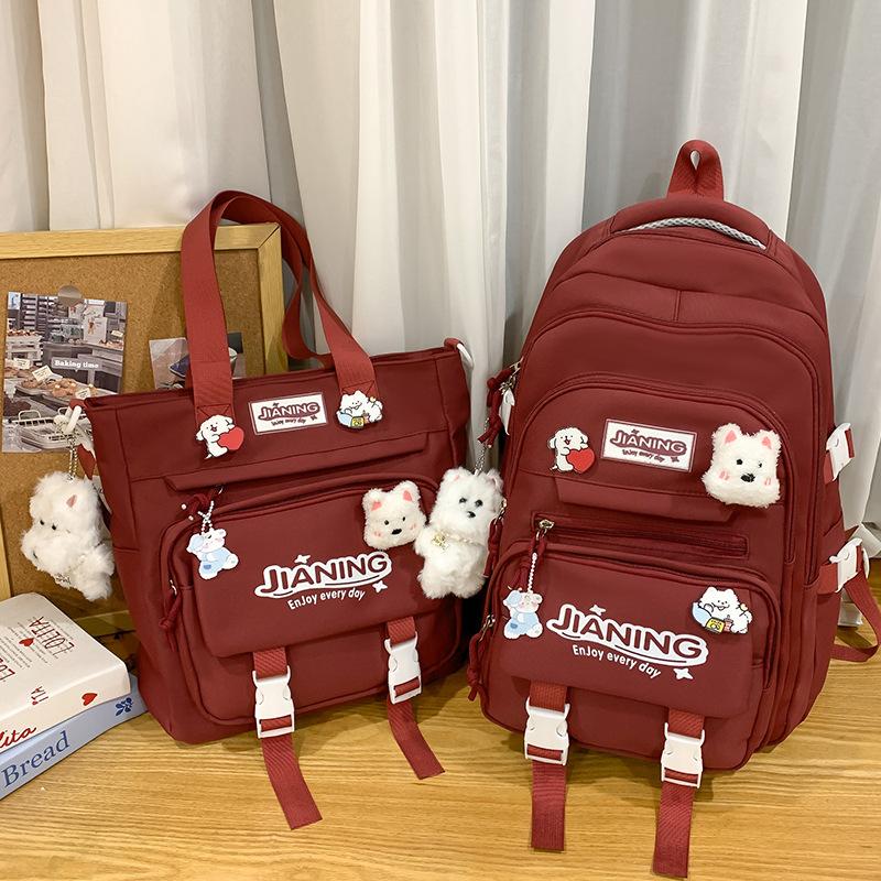 School bag Children's elementary school students Girls Junior high school students High school students Two-piece set Backpack