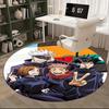 1pc Anime Cartoon Design Round Carpet  Office Chair Mat, NonSlip Rug for Home Decor