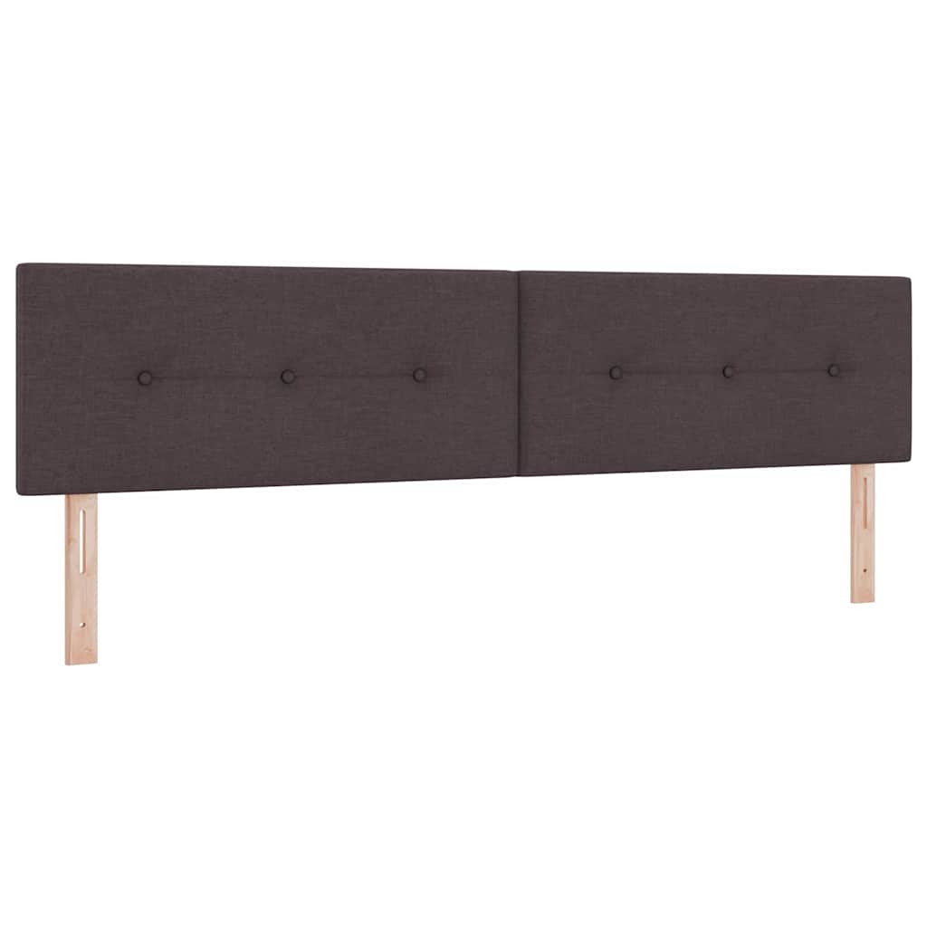 Box Spring Bed with Headboard Dark Brown 200 X 200 Cm Fabric