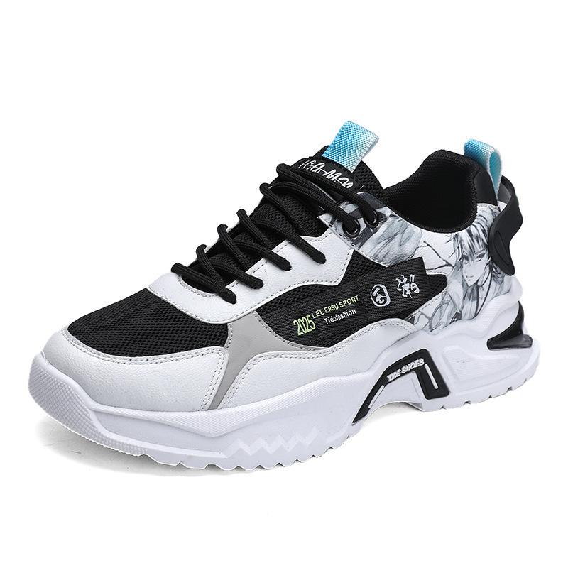 New Platform Running Sneakers Spring Youth Breathable Men's Shoes Heightened Mesh Dad Shoes