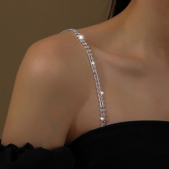 2Pcs Shoulder Chain Sexy Shiny Rhinestone Adjustable Bra Chain Party Body Jewelry Beach Vacation Accessories