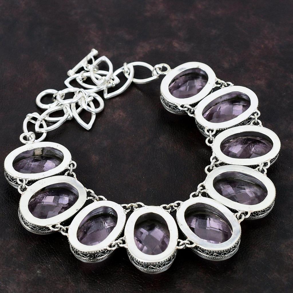 Faceted Pink Kunzite Necklace 925 Sterling Silver Necklace Gemstone Handmade Jewelry Adjustable Chain Necklace Vintage Necklace Wedding Gift