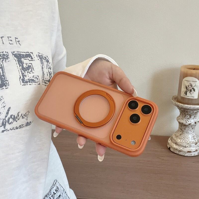 Magnetic Rotating Stand Case IPhone 17 Pro Max With Hidden Hinge Matte Finish Shockproof Cover