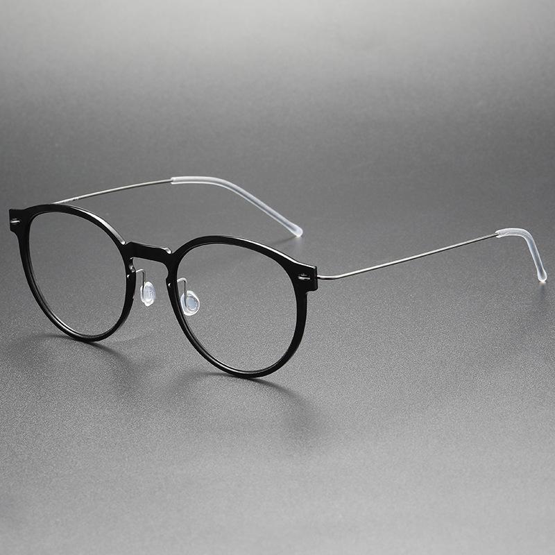 Denmark Designer Ultralight 4.7g Titanium Eyeglass frames Men Women Vintage Round Optical Glasses Frames Computer Eyeglasses C1