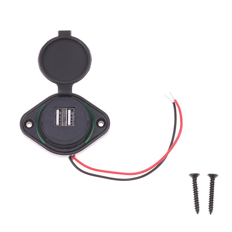 

3.1A Двойной USB-разъем для зарядного устройства Автомобильное зарядное устройство Двойной водонепроницаемый адаптер Розетка питания зелёный