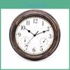 Vintage Waterproof Round Clock With Temperature And Humidity Display For Home Office And Bedroom Decor