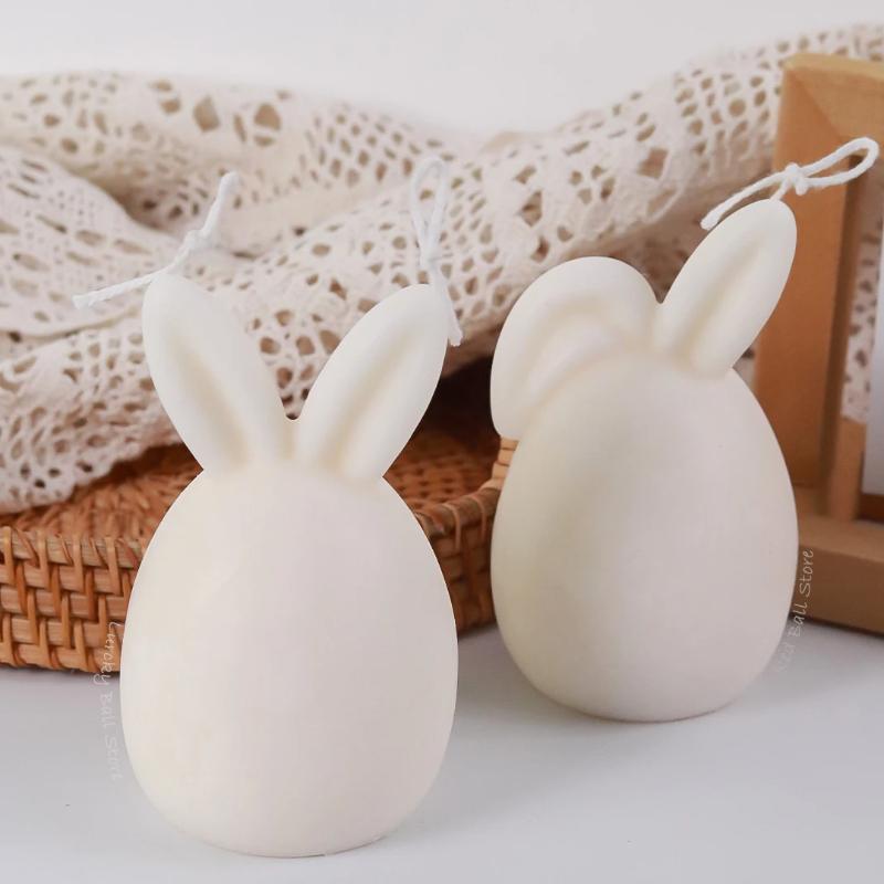 Easter Egg Bunny Candle Silicone Mold 3D Faceless Rabbit Head Aroma Soap Plaster Resin Mould Candle Making Supplies Home Decor