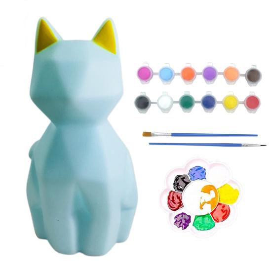 

Нарисуйте свою собственную кошачью лампу, набор DIY, граффити, ночник, образовательное художественное ремесло с 12 цветами краски, безопасный забавный подарок для любителей кошек, девочек и мальчиков