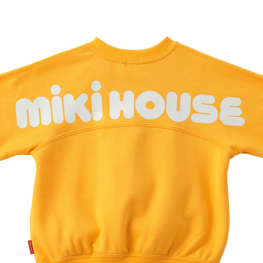MIKIHOUSE Web Limited Back Logo Sweatshirt Pullover, Baby Kids, Size 110cm, Yellow, Model 10-5620-682