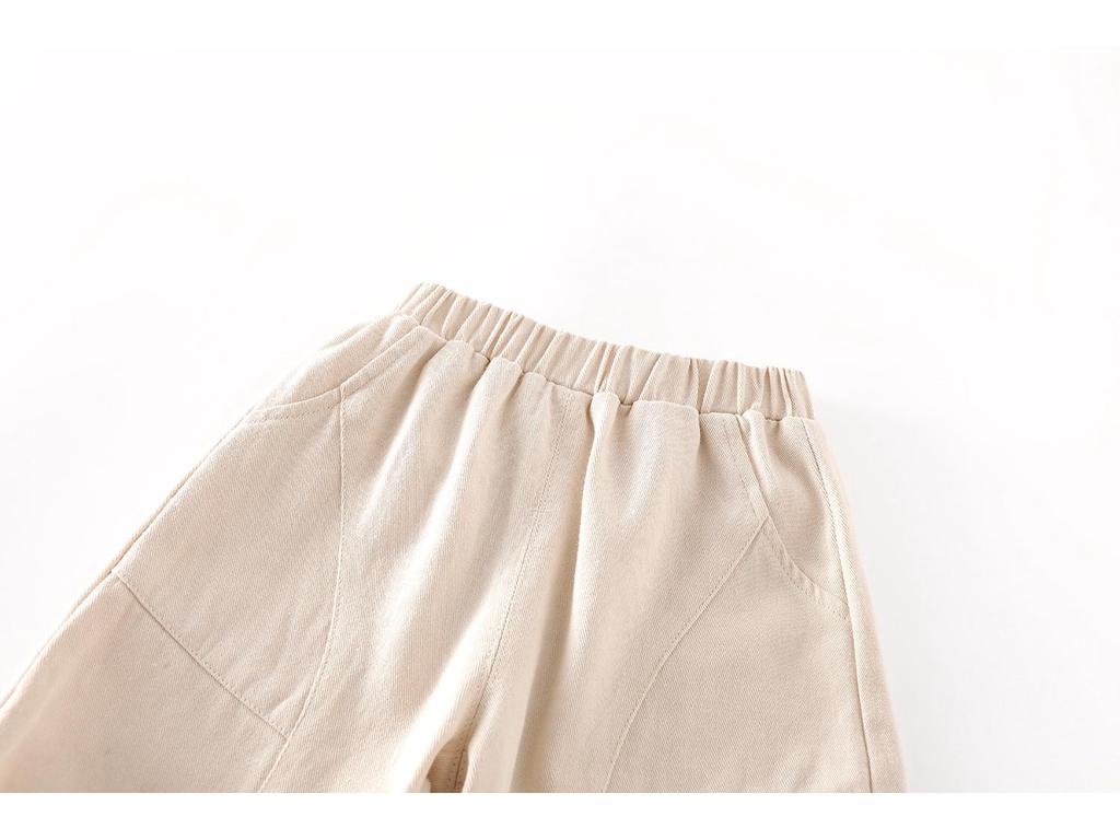 2025 Autumn Kids' Korean Style Fashion Solid Color Cargo Pants