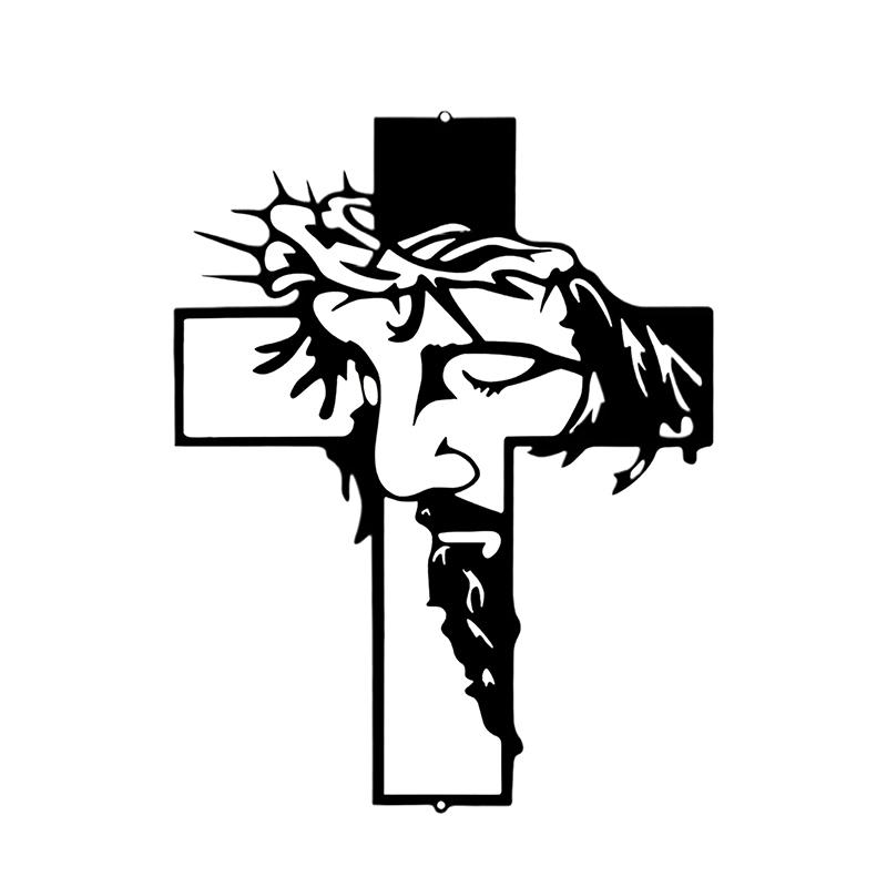 Cross Acrylic Sign, Jesus Wall Art Decor, Modern Wall Decoration, Silhouette Art, Suitable For Home Office Living Room Bedroom