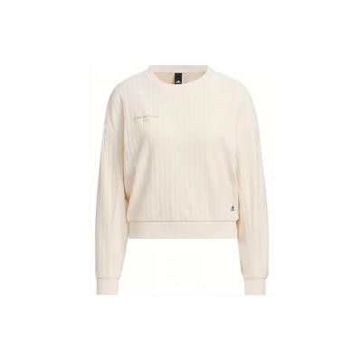Solid Tag Logo Casual Crew Neck Sweatshirt Women Sweatshirt White IP7066