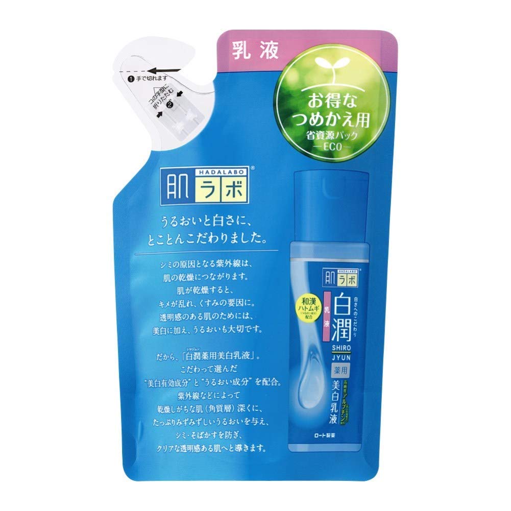 

Hada Labo Shirojun Medicinal Whitening Milk Lotion Arbutin x Vitamin C x Japanese Herbal Coix Seed Extract Refill 140mL x 4 [Quasi-drug] High-purity