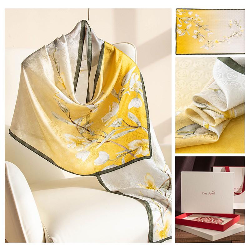 Mulberry Silk Scarf Shawl 2in1 Women Long Neck Warmer Mom Fashionable