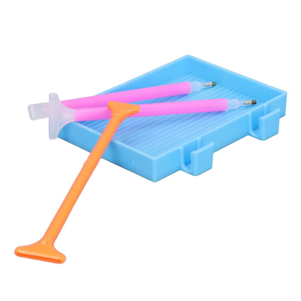 19 Pcs Set Rhinestone Painting Tool Kit 5 Rhinestone Paint Pens 3 Trays 10 Clay 1 Tweezer for DIY