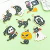 8-Piece Black Oil Drip Alloy Halloween Cartoon Cat Charms for DIY Jewelry