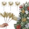 Glitter Finish Christmas Branch Plastic Material Christmas Branch Decoration  Holiday