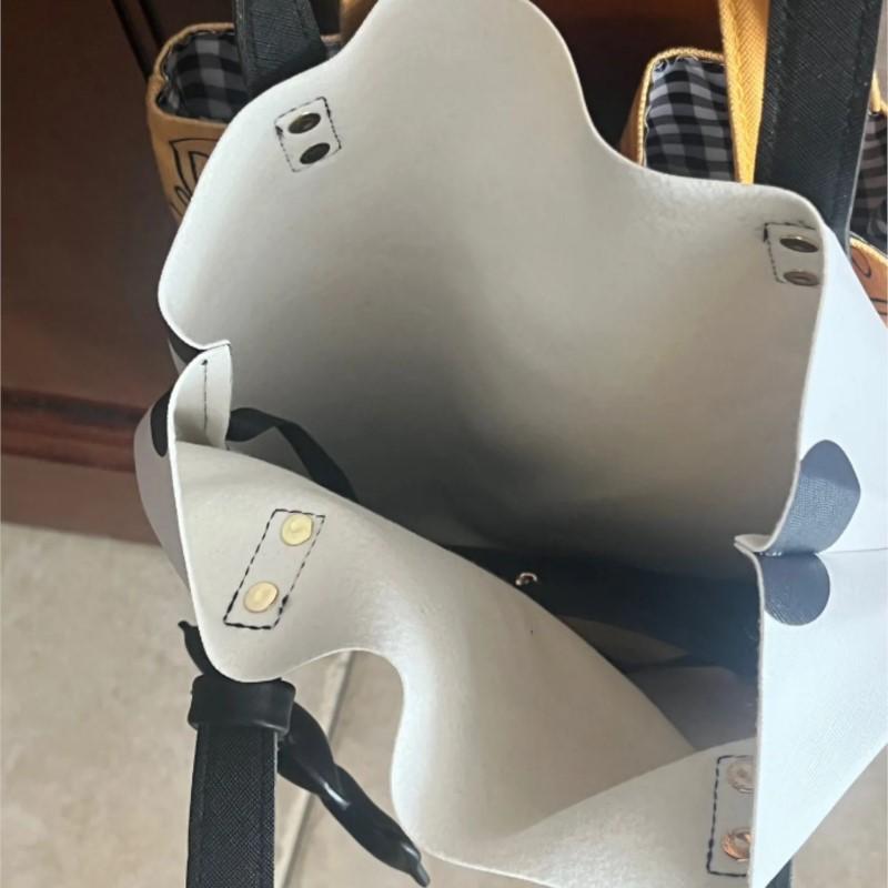 Ins Cute Dachshund Puppy Tote Bag Women Polka Dot Print PU Leather Large Capacity Shoulder Bag Ladies Durable Daily Shopping Bag