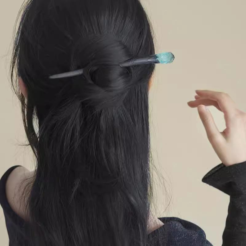 1pc Retro Design Sense Transparent Fish Tail Hairpin Hanfu Ancient Style Step Shaking Hairpin Simple Daily Hair Tie Headdress