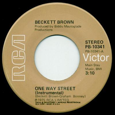 7inch Record BECKETT BROWN  One Way Street PB10341 RCA Victor 1975 US SoulFunk Used