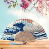 Boshiho Folding Floral Japanese Japanese Accessory Women's Fan, Bamboo, Rayon, Print, Stylish, Style, Elegant, Gorgeous,