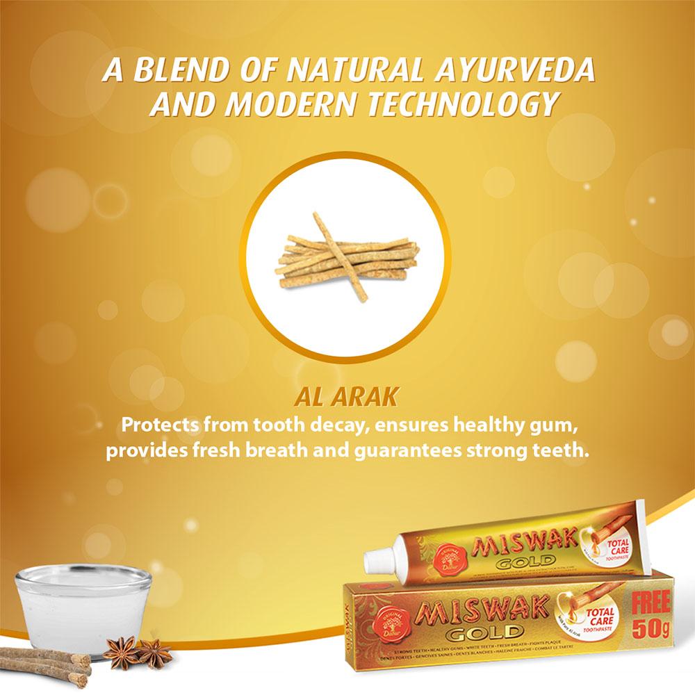 Miswak Gold Toothpaste +  1 Brush FREE