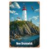 Vintage New Brunswick Lighthouse Metal Wall Art Sign Retro Coastal Scene Decor for Home Office Bar or Gift Rustic Iron