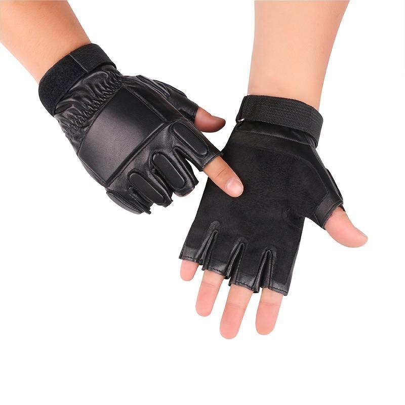 Sheepskin Half Finger Gloves Outdoor Sports Cycling Training Half Finger Gloves Sheepskin Full Finger Gloves Men's and Women's Leather Gloves