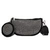Small Rhinestone Crossbody Bags Hobo Handbags for Women, Multipurpose Soft Shoulder Bag with Coin Purse 2pcs/set