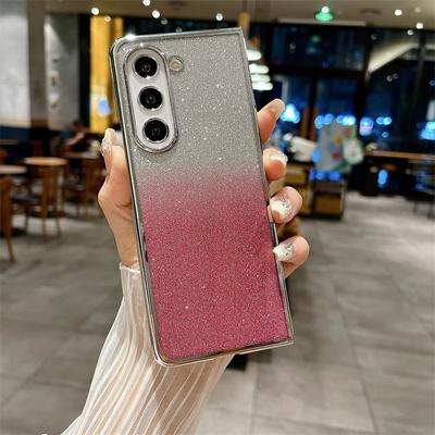 Obudowa telefonu z błyszczącego plastiku Electroplate do Samsung Galaxy Z Fold 6 5 4 3 Fold6 Fold5 Fold4 Fold3 5G Twarda obudowa