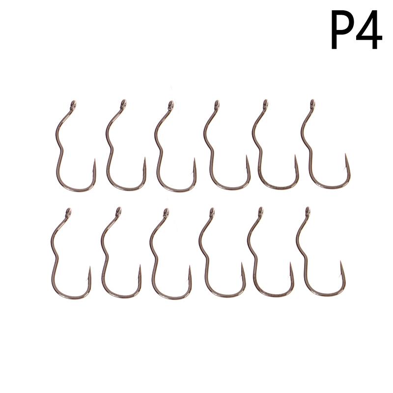 12 Buc/Pachet Cârlig de Pescuit din Oțel Carbon Ridicat cu Ochet Ascuțit cu Barbă Cârlig de Pescuit cu Plonjare Automată Pentru Accesorii de Pescuit la Crap