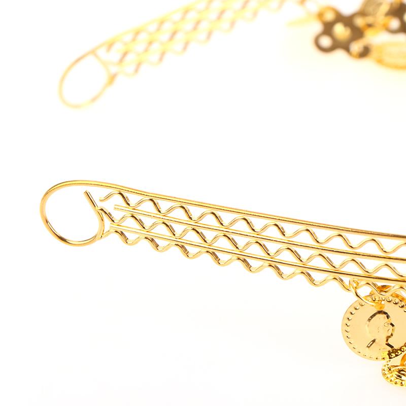 1Pc Women Belly Dance Hairpin Coins Tassels Gypsy Headband Indian Dance Performance Clothing Accessories Head Chain