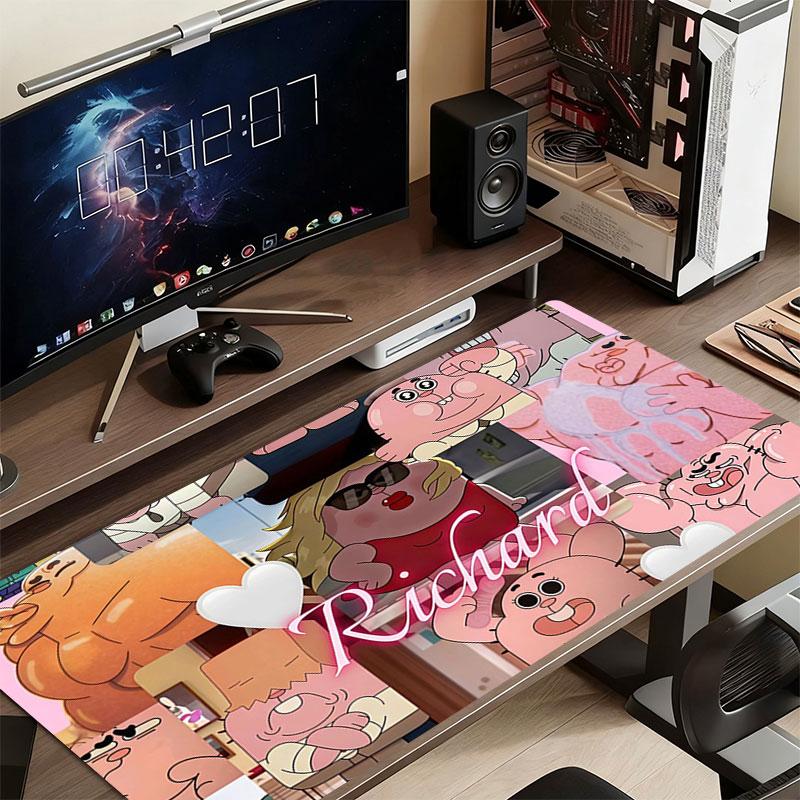 Richard Gumball Mouse Pad, Large Gaming Desk Mat, Non-slip XXL Mousepad for Laptop & Tablet, Mini PC Playmat with Stitched Edges