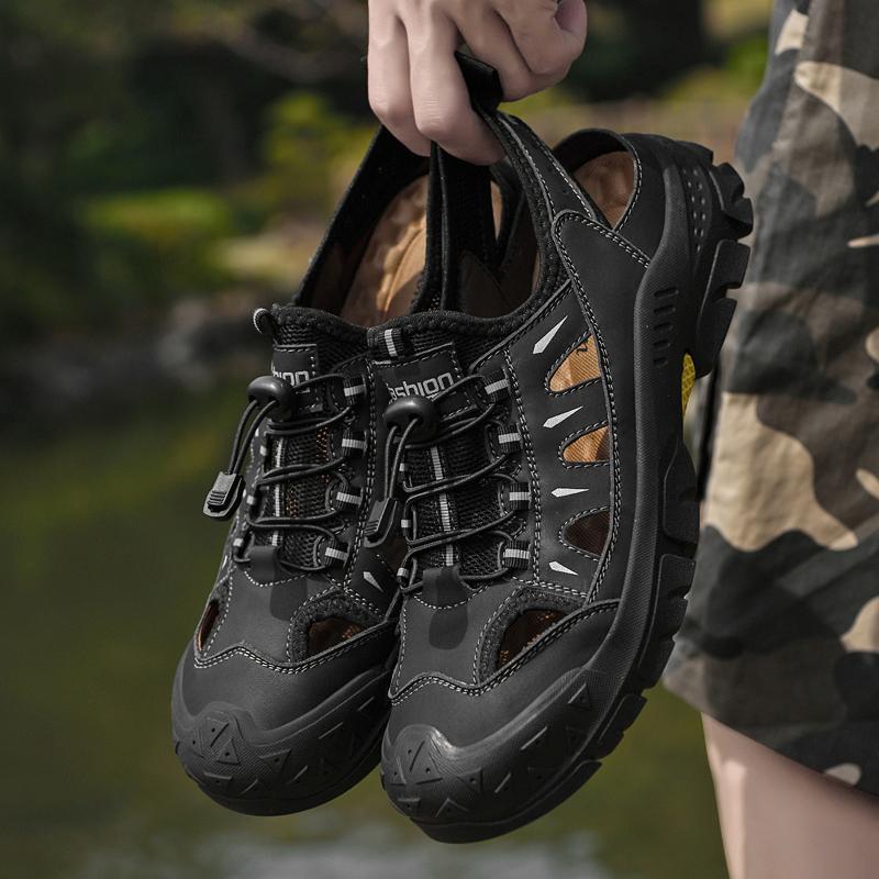 Fashion New Fashion Mens Beach Sandals Anti-collision Summer Hiking Shoes Outdoor Wading Aqua Shoes Non-Slip Male Treking Shoes Sneakers