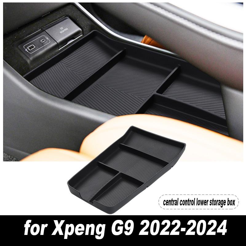 Car Central Control Storage Box for Xpeng G9 2025-2025 Cup Holder Dashboard Tray Organizer Tidying Black Interior Accessories