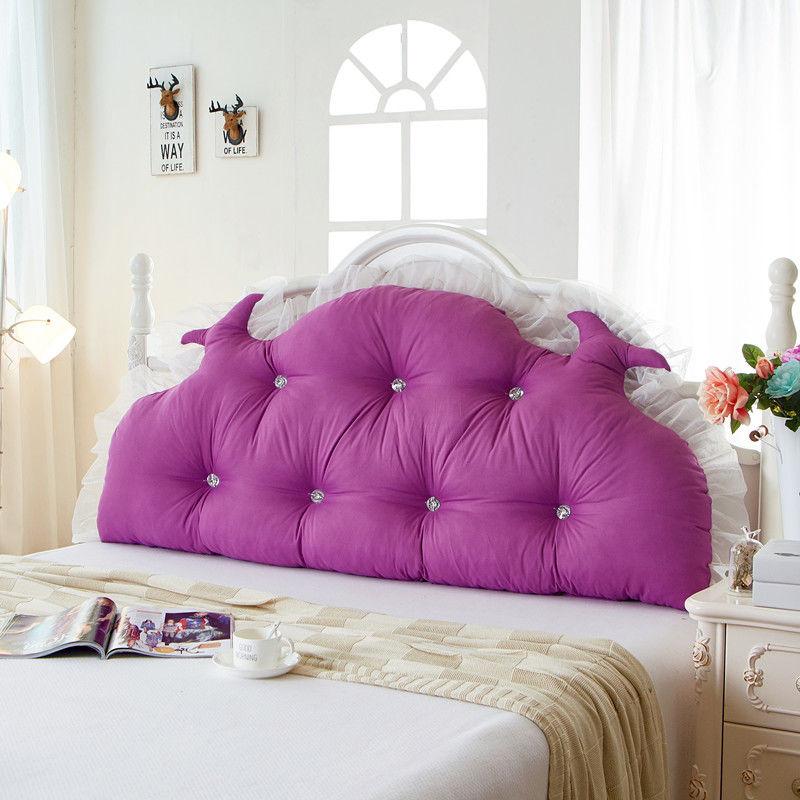 Solid Princess Backrest Pillow Removable Waist Support Seat Cushion For Sofa Lace Edge Bedside Pillow For Living Room