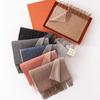 High-End Double-Sided 100% Lambswool Solid Color Scarf Shawl for Winter
