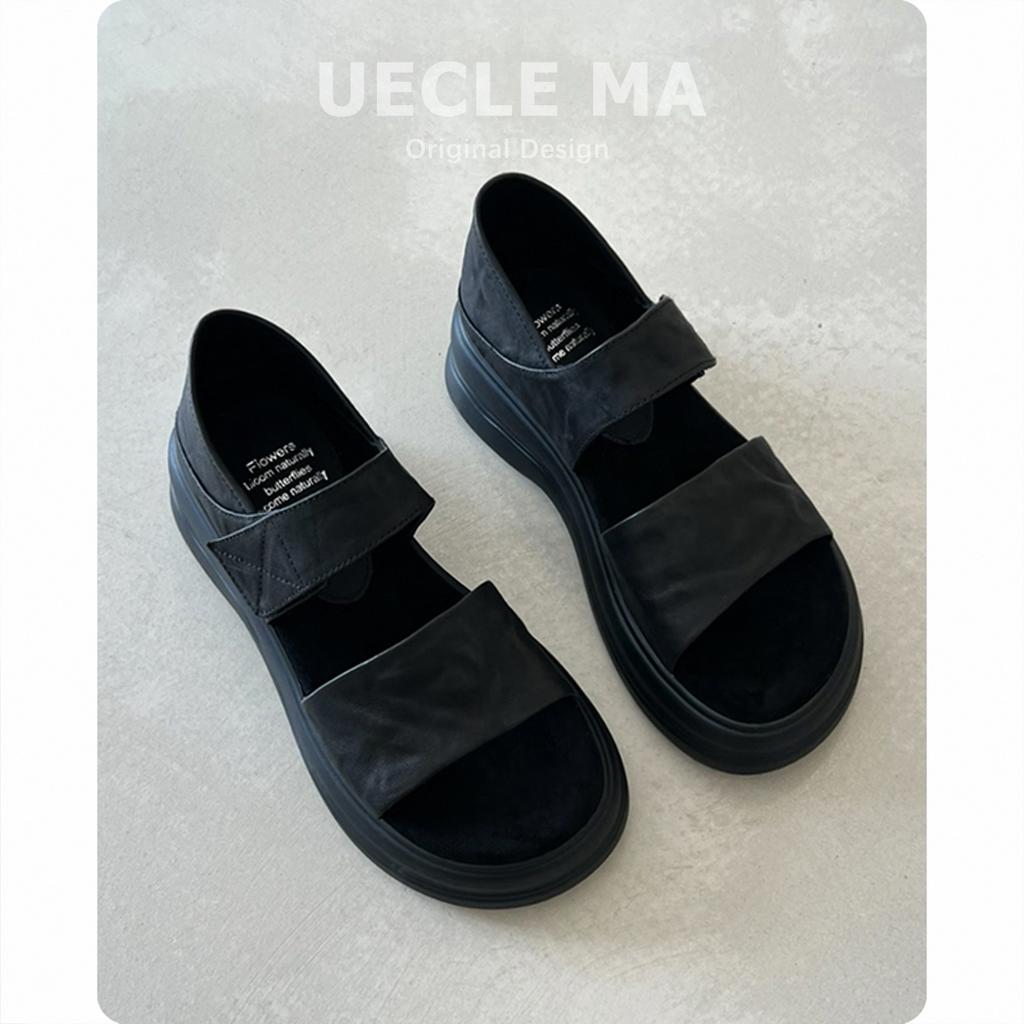 Sheepskin~ Platform sandals women's summer wear retro casual heightening skirt beautiful versatile soft-soled Roman shoes