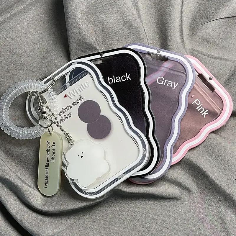 Creative Design Kpop Photocard Holder Transparent Card Holder Keychain Photo Sleeves Bus Card Student Card Case Photo Protector