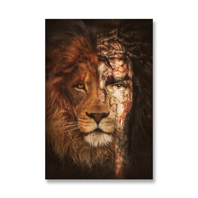 Christian Canvas Symbols the Lord Jesus Christ in Scripturethe Lion of Judah Warrior Lamb of God Wall Art Christmas Decor Gift No Frame