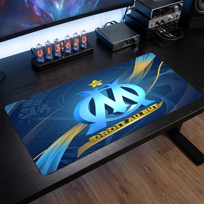 Olympique Lyonnais FC Theme Pattern Mouse Pad, Soccer Logo Design XXL Gaming Desk Mat Non-Slip Computer Mouse Pad