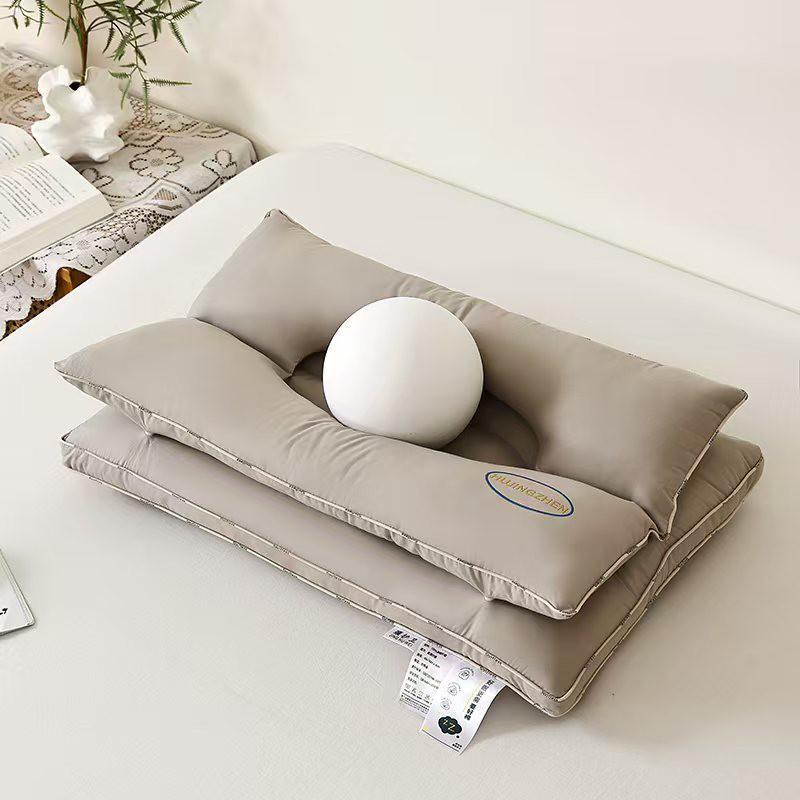 Cotton Double Layer Neck Support Pillow Side Sleepers Comfortable Bedding Core Home Hotel Use