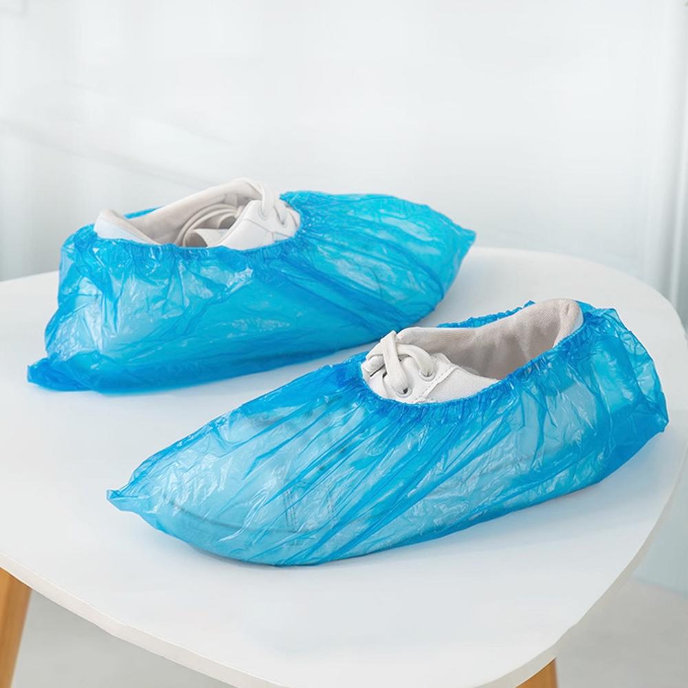 100pcs(50 pairs) Disposable Waterproof Shoe Cover Waterproof Shoe Cover Rubber Band Mouth Household Short Shoe Cover