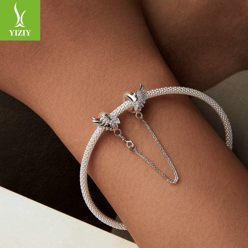 Wings Silicone Positioning Safety Chain, Dream Wings S925 Sterling Silver Diy Bracelet Lucky Beads