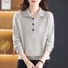 Women's Color-Block High-Neck Cashmere and Wool Sweater with Sequin Details, Tummy-Tucking Design