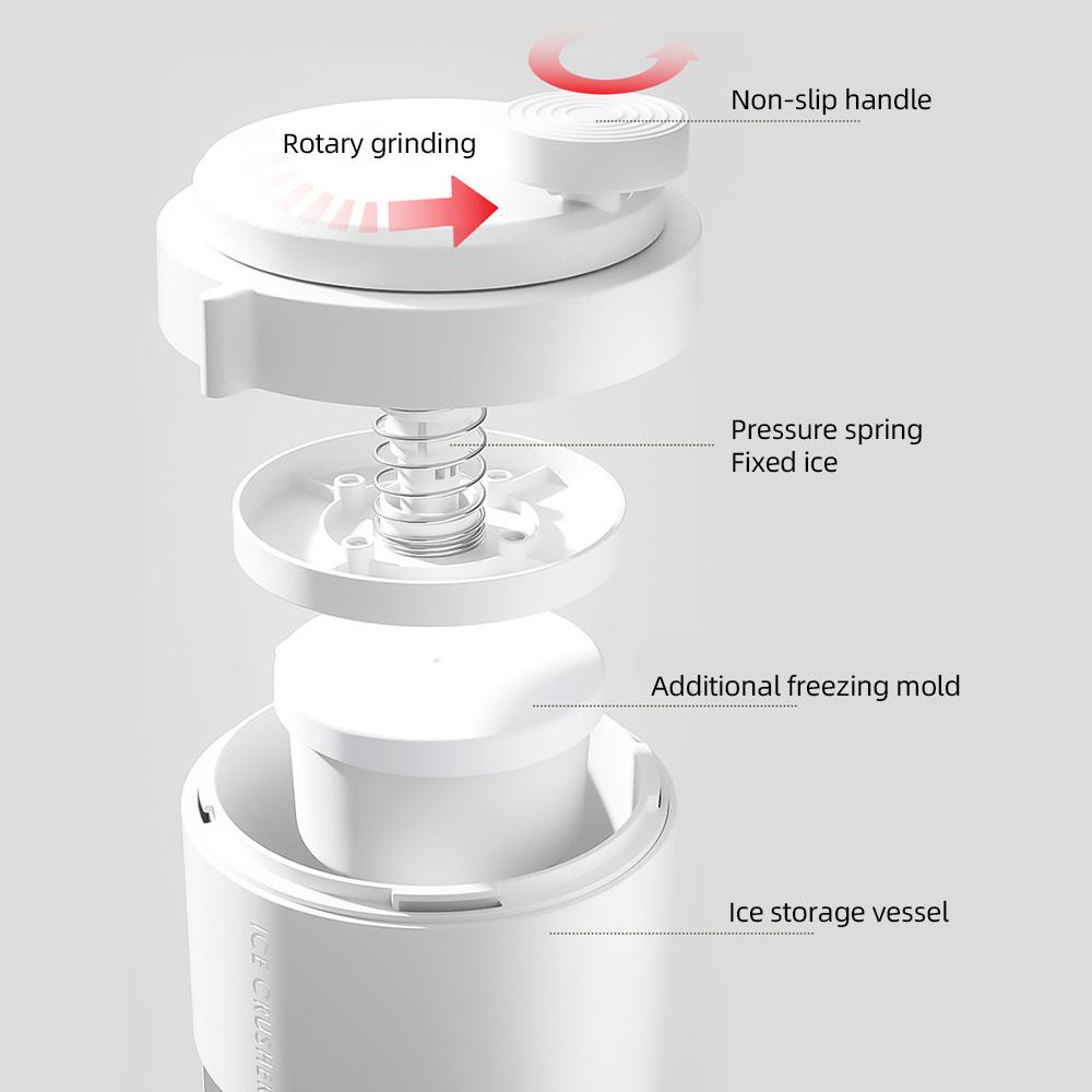 200ml Manual Ice Crusher Hand Crank Shaved Ice Maker Snow Cone Machine with Detachable Design for Home Outdoor Party Use