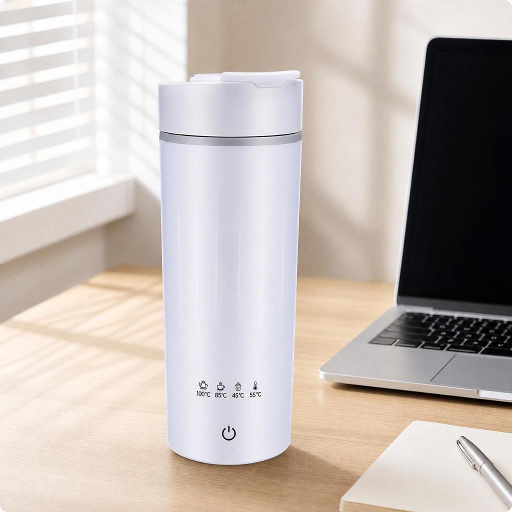 Portable Electric Heating Cup Auto Shutoff with Stainless Steel Liner Compact