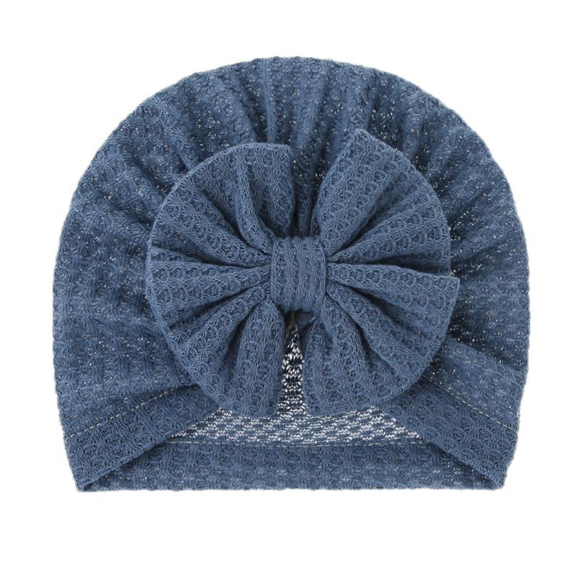 New Baby Knitted Wool Waffle Hat Bow Children's Pullover Hat Baby Out Cute Boat Hat