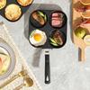 Non Stick Four Hole Frying Pan For Pancakes And Burgers, Small Square And Round Iron Frying Pans With Even Heat Distribution, Easy To Clean