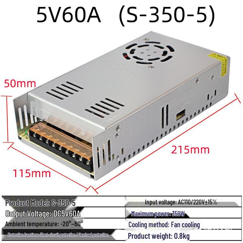 Multi-Voltage DC Switching Power Supply (220V To 5V-60V) for LED Strip Lights, Available In 360W, 400W, 500W Capacities.